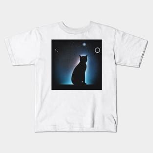 Black Cat Silhouette Kids T-Shirt